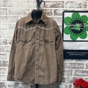 Brown Checkered western Kids Shirt 7/8